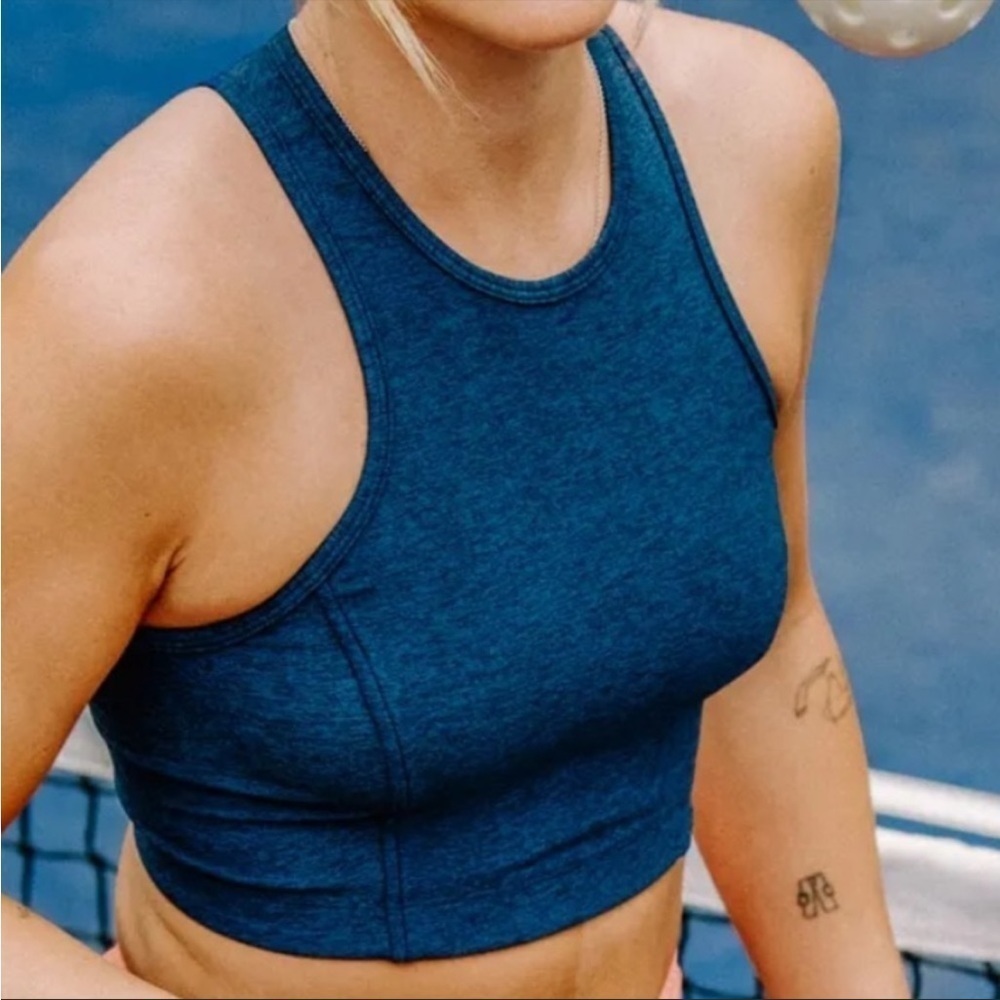Outdoor Voices Athena navy crop top